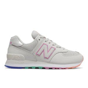 New Balance 574 Women's Lifestyle Shoes - Grey / Pink (WL574SOL)